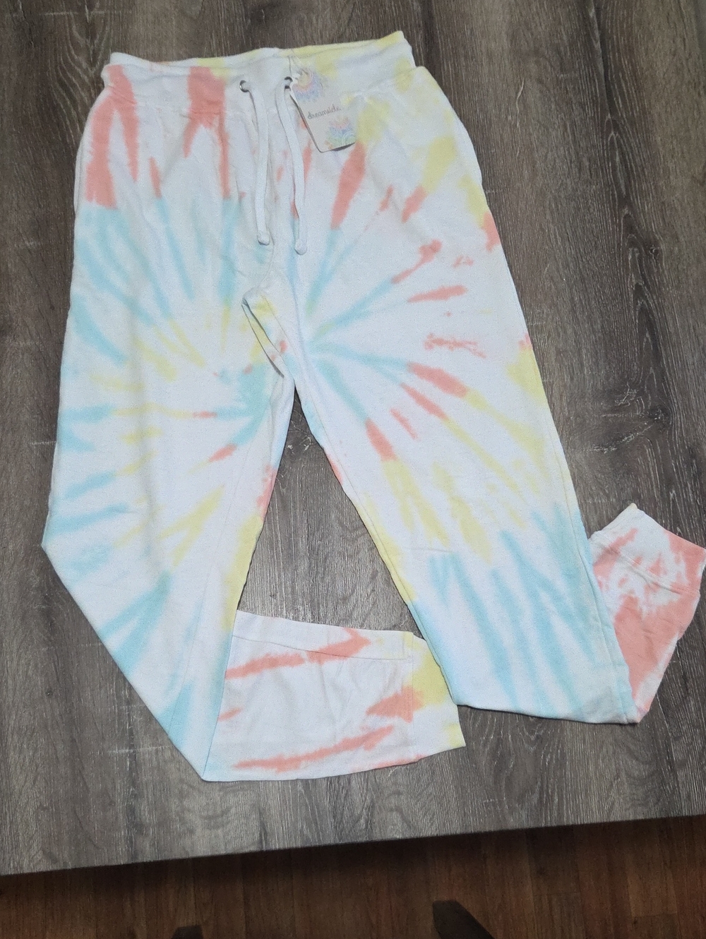 NEW! Dreamsicle Tie-Dye Pastel Jogger Pants - Daybreak White Multicolor S/M